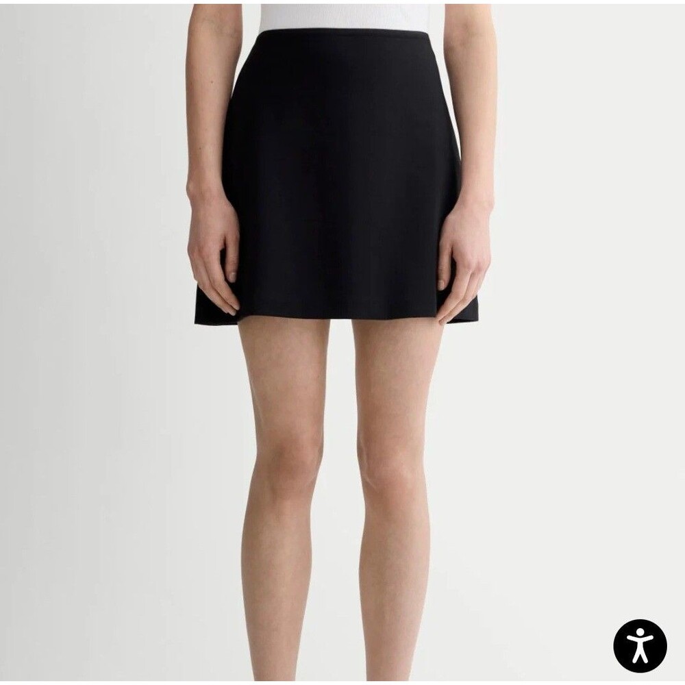 Everlane The Dream Mini Skirt Women's Sz M Blk Organic Cotton Modal Minimalist